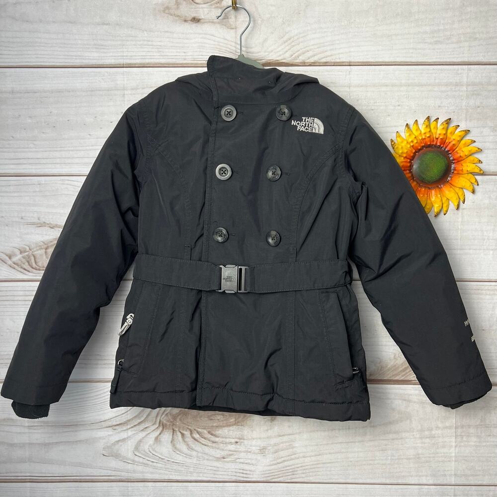 The North Face Girls HyVent 550 Down Insulated Black Winter Jacket Coat XS 6